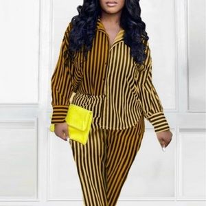 Honey Bee Striped Pants Set